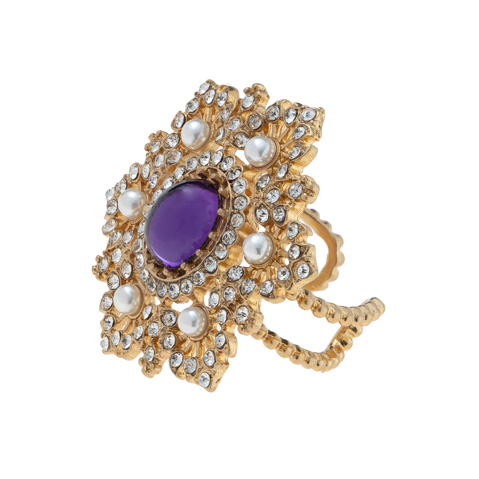 violet stone star ring