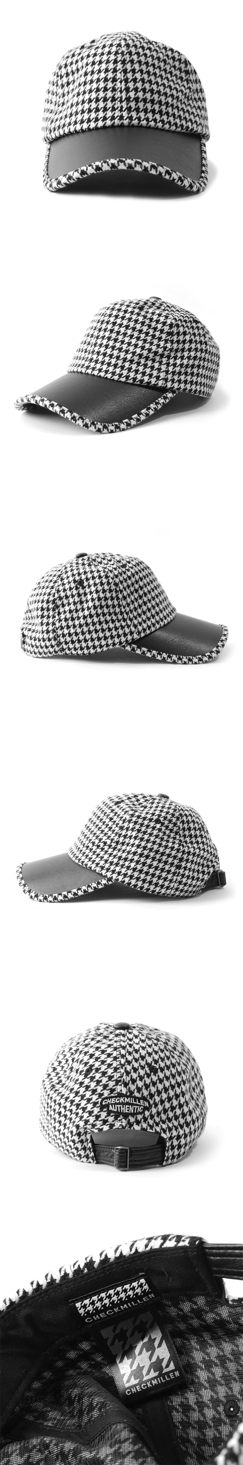 HOUNDSTOOTH CAP (BLACK)