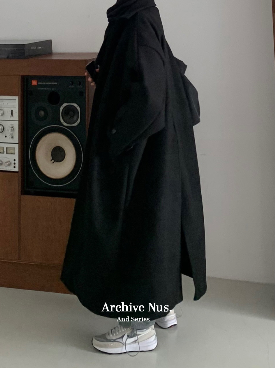 Nus. Wool Black Coat (Black)