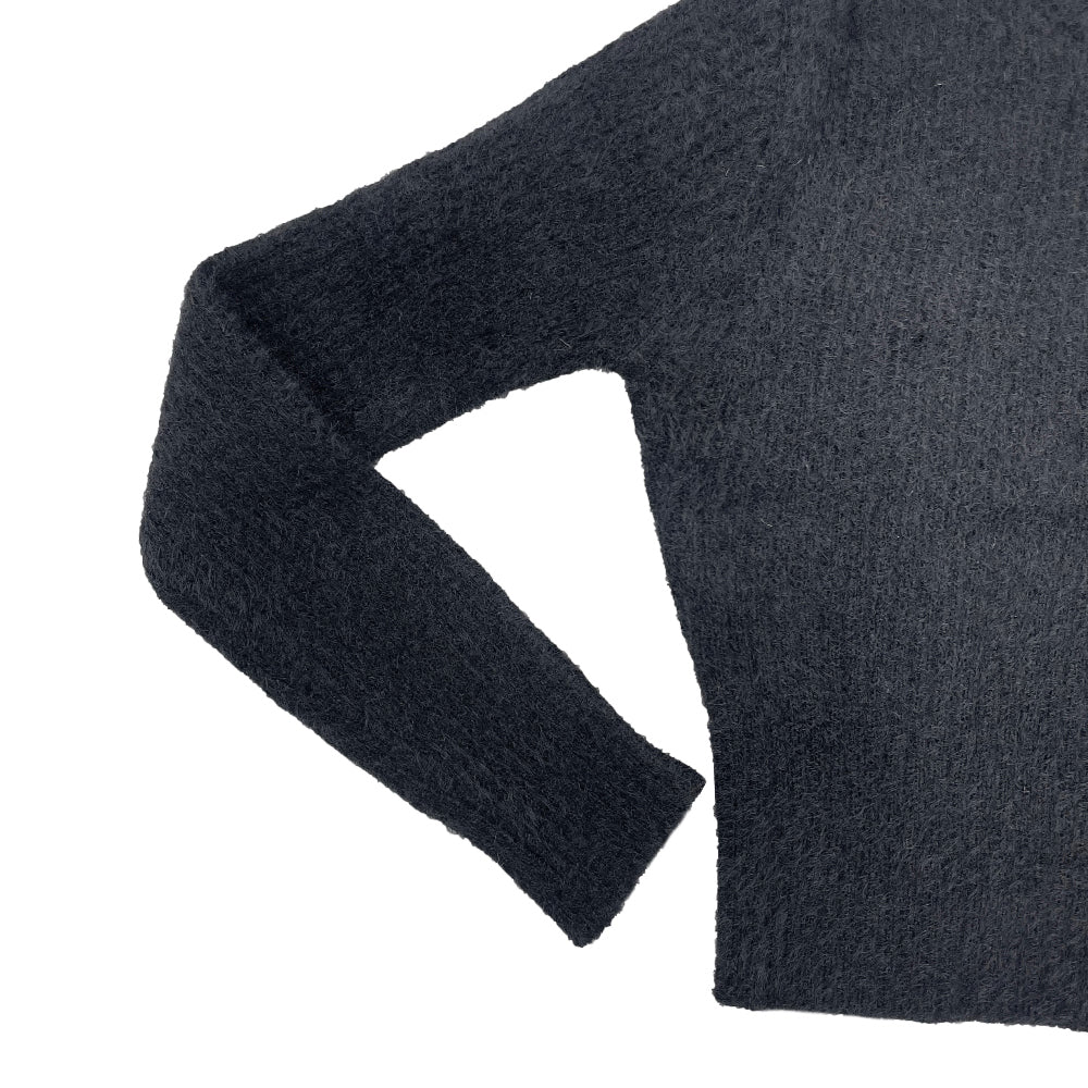 Angora crop round-neck knit (3 Color)
