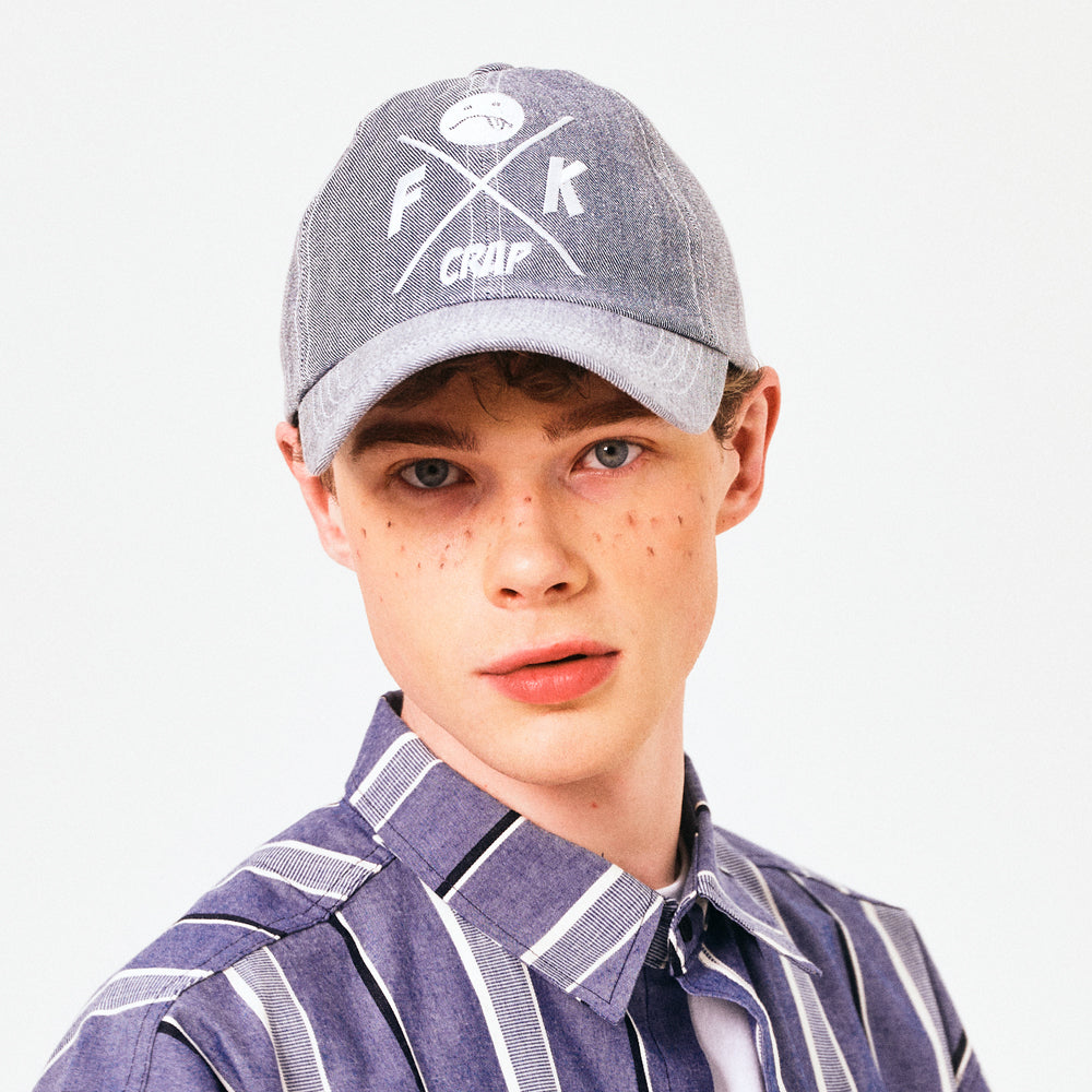 VILLAIN DENIM BALL CAP (BLUE)