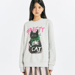 PLUMPY CAT SWEATSHIRT LIGHT GRAY