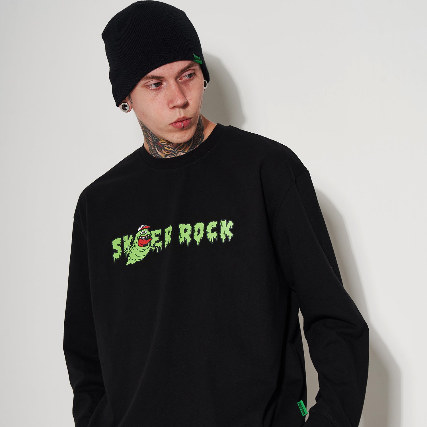 STICKY GHOST LONG SLEEVE T-SHIRT BLACK