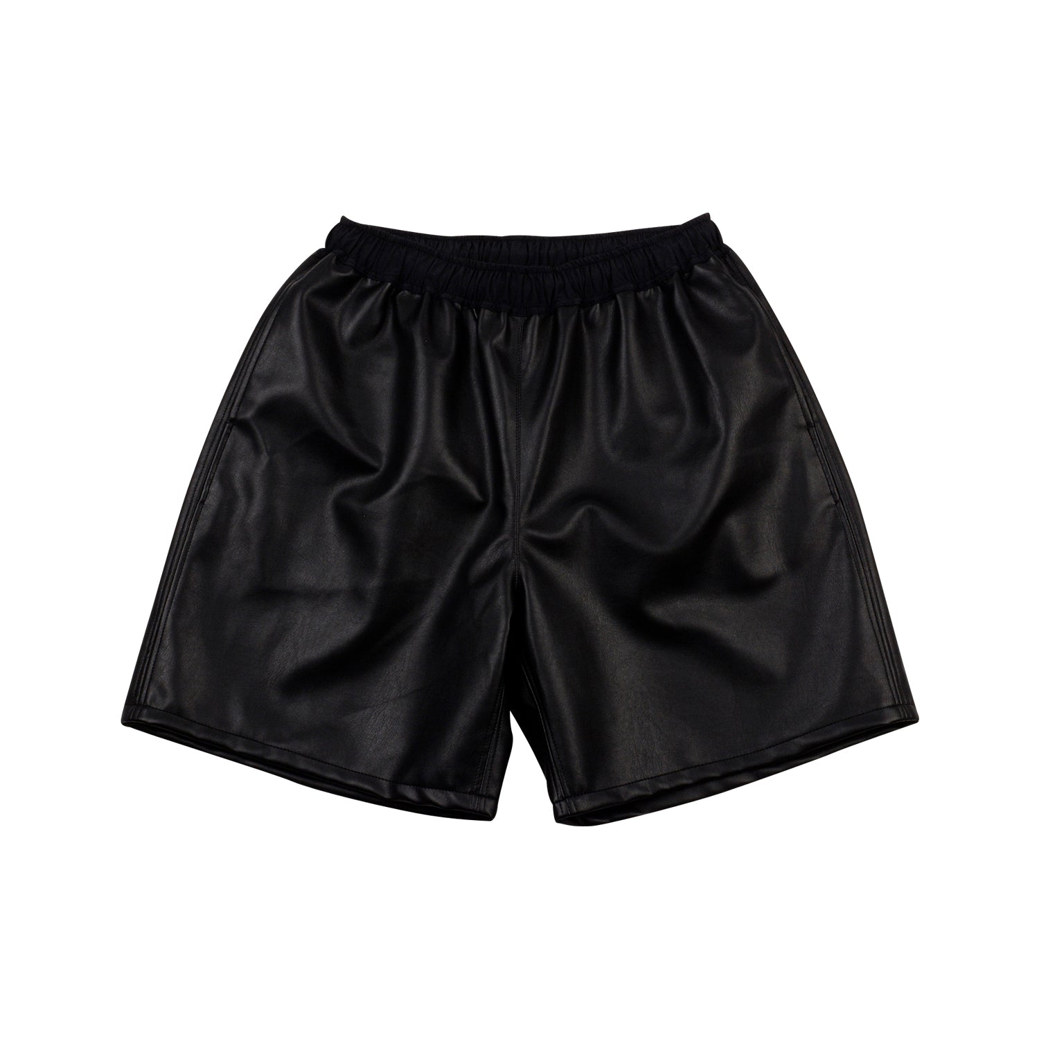 [UNISEX] Faux-Leather Shorts (Black)