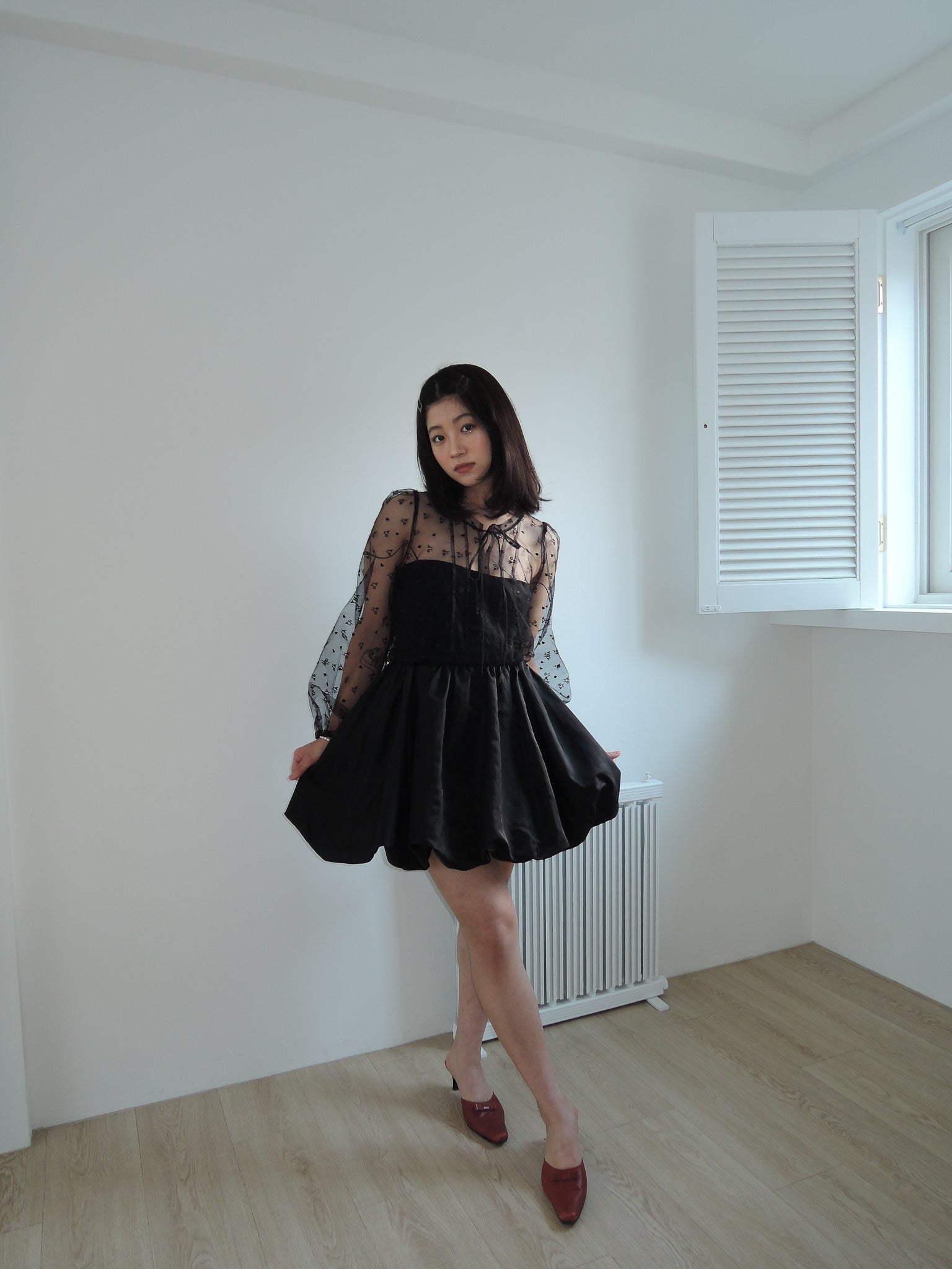 CLOUD TULLE DRESS _BLACK