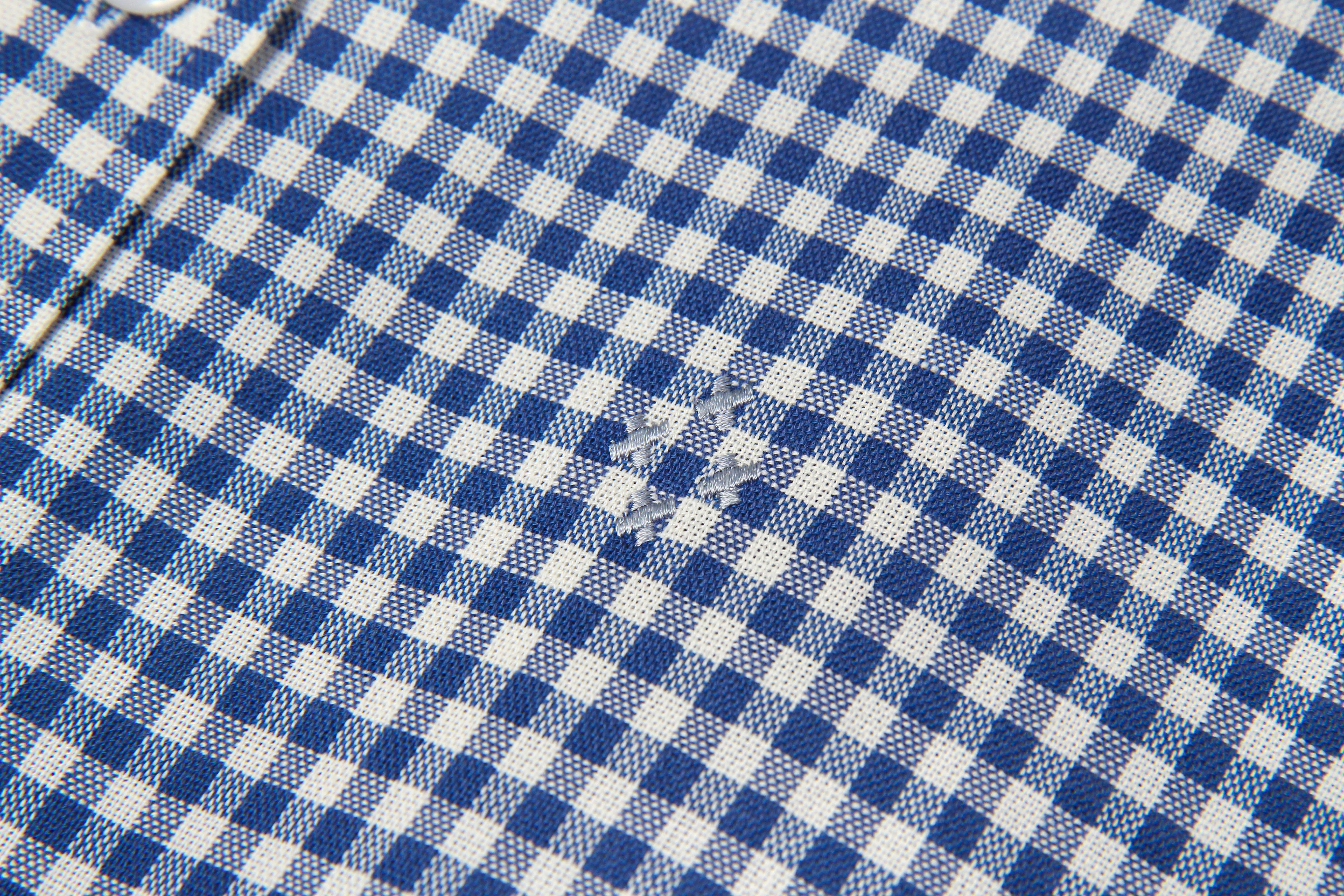 Gingham Check shirt S101 Blue