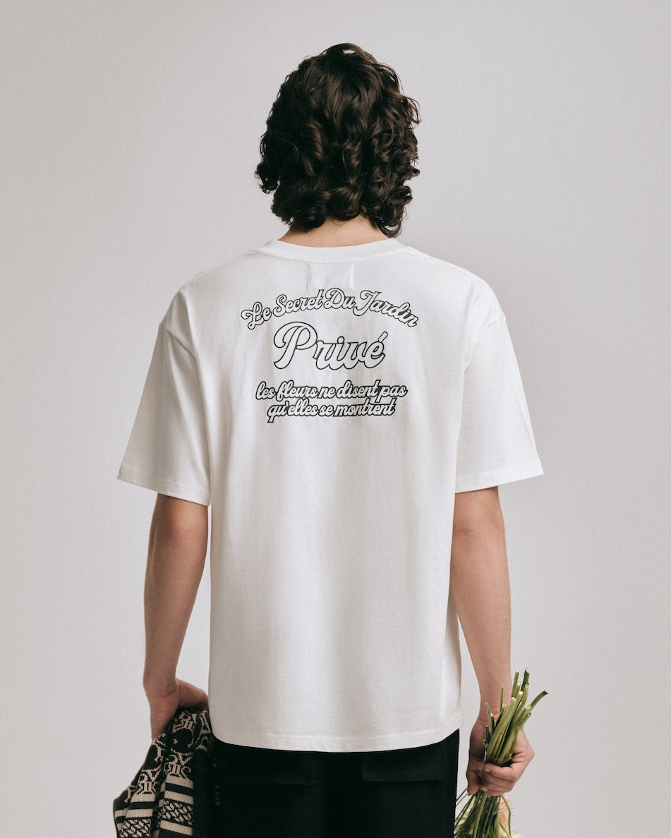 DVRK PRIVÉ SECRET JARDIN LOGO TEE - WHITE