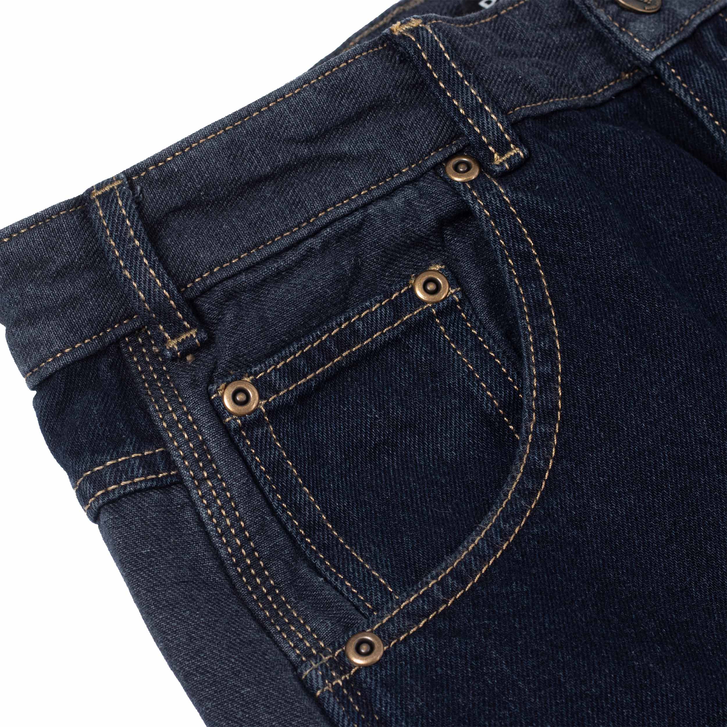 Logo Washed Knee Jeans - Dark Blue