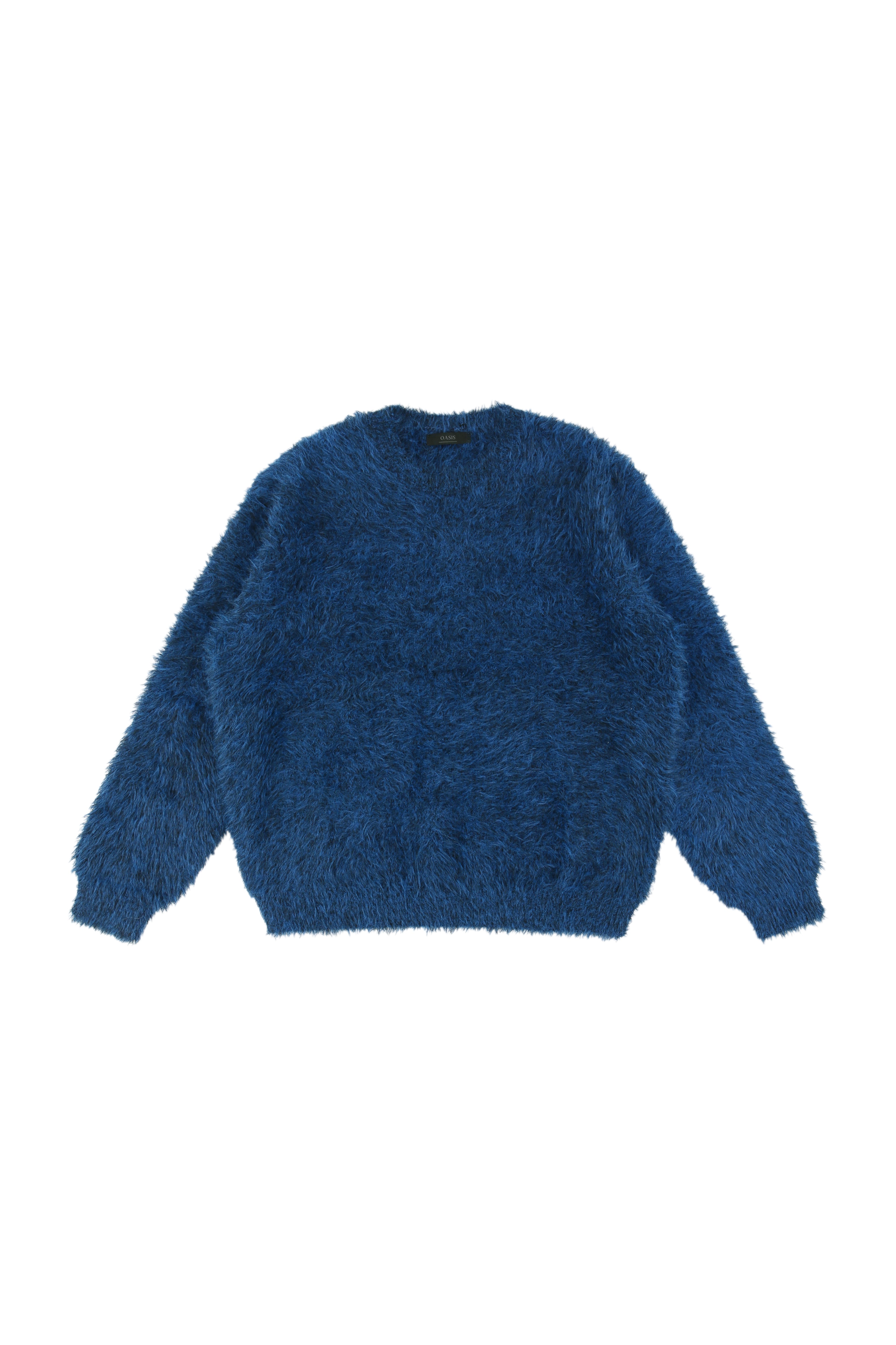 Blue mix angora over-fit knitwear