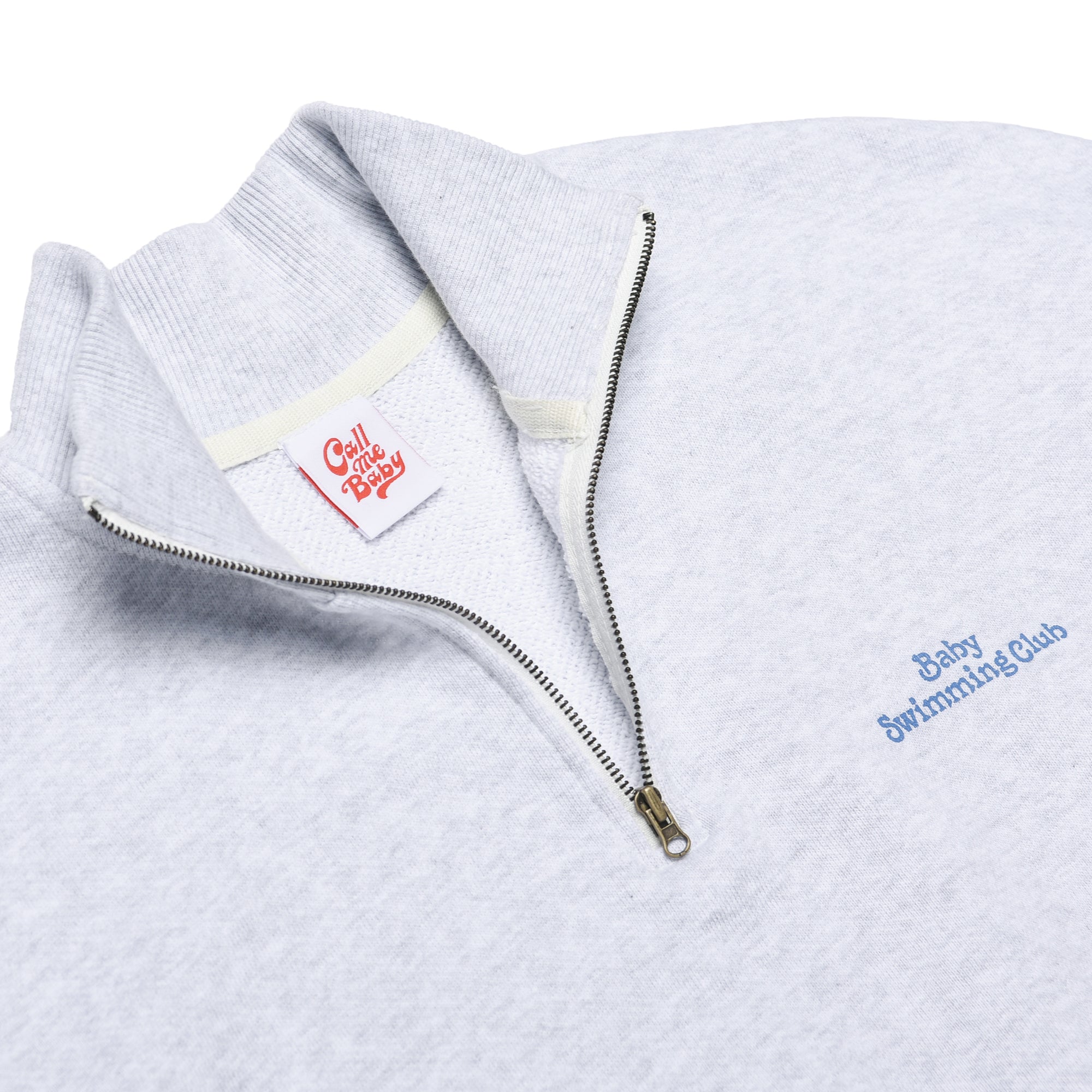 [Call me baby] Baby Swimming Club Half-Zip Pullover (Light grey)