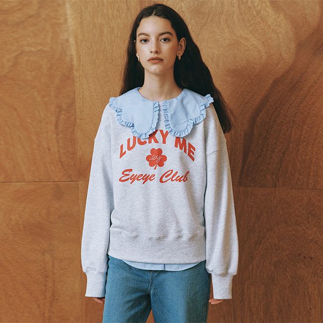 EYEYE LUCKY ME SWEATSHIRT_MELANGE GREY (EEOO3WSR05W)