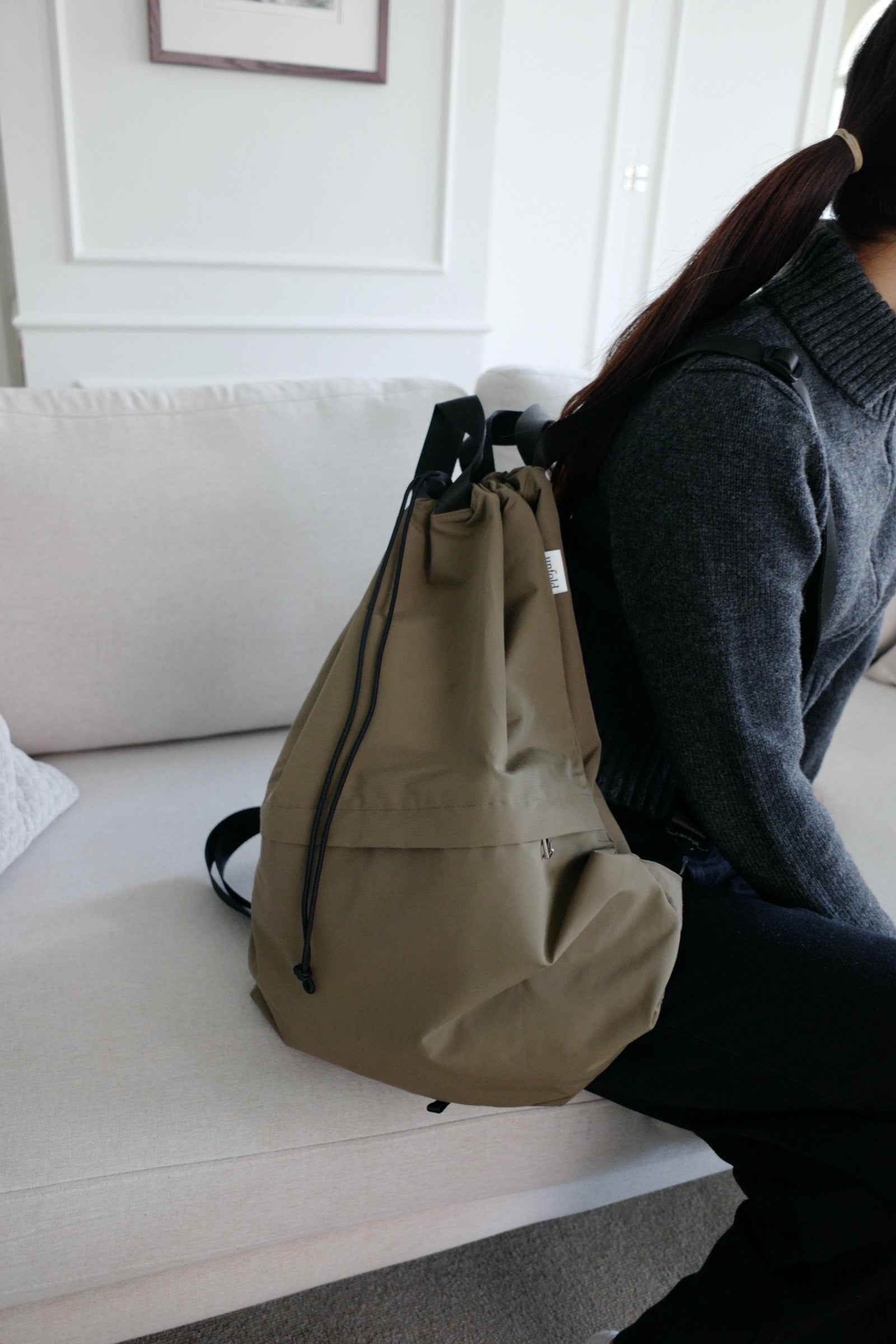 String backpack (Khaki_Brown)