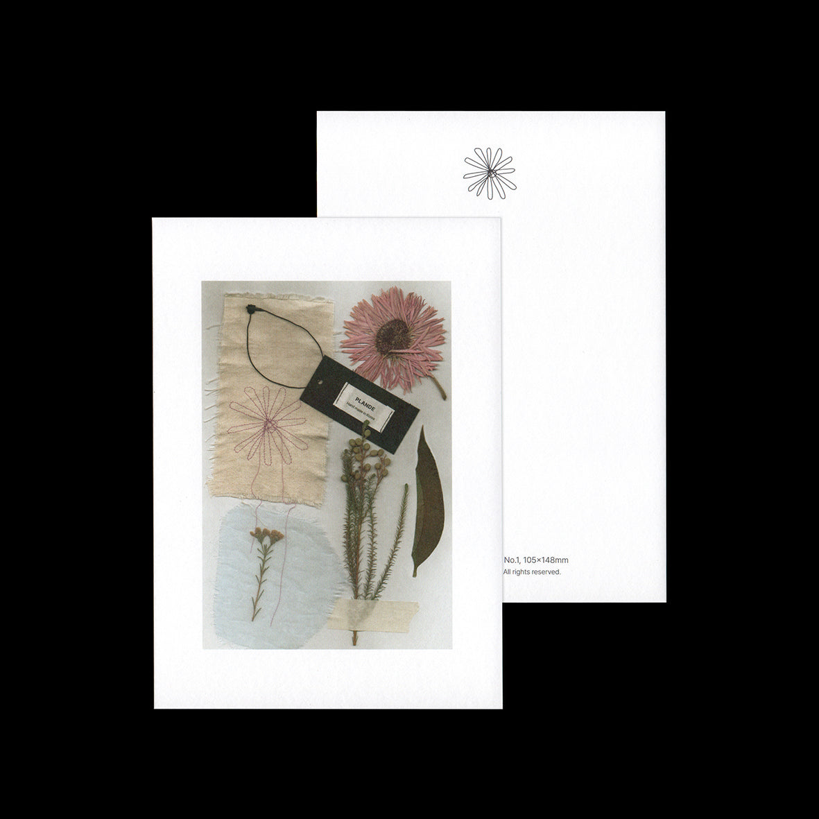 flower collage-post card SET