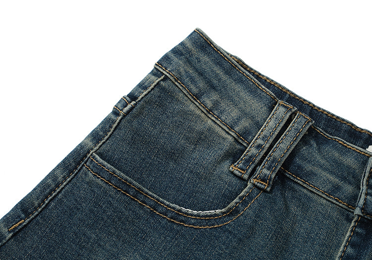 High steady denim short pants