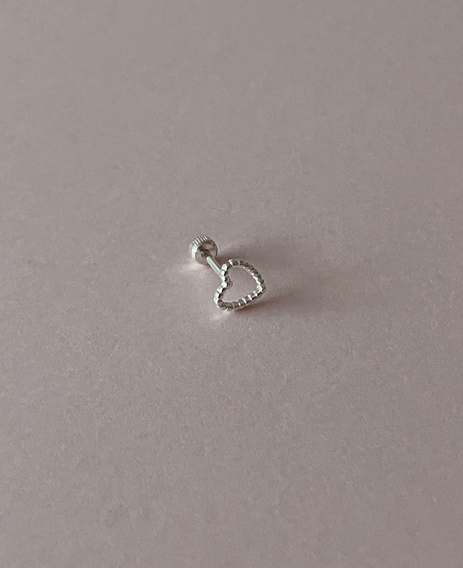 [92.5silver] dot heart piercing (2size)