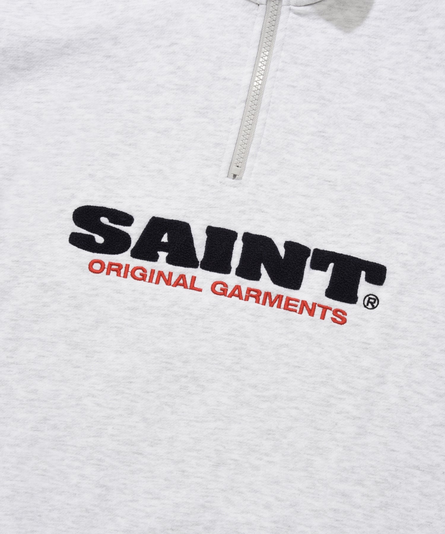 SP SAINT LOGO BLOCK HALF ZIP-ASH MELANGE