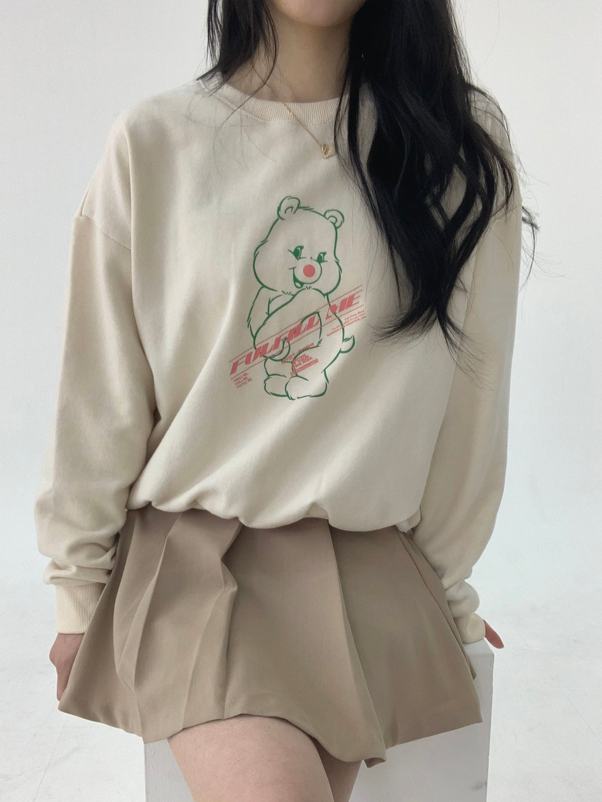 (W) BA FULFILL BEAR SWEATSHIRTS - IVORY