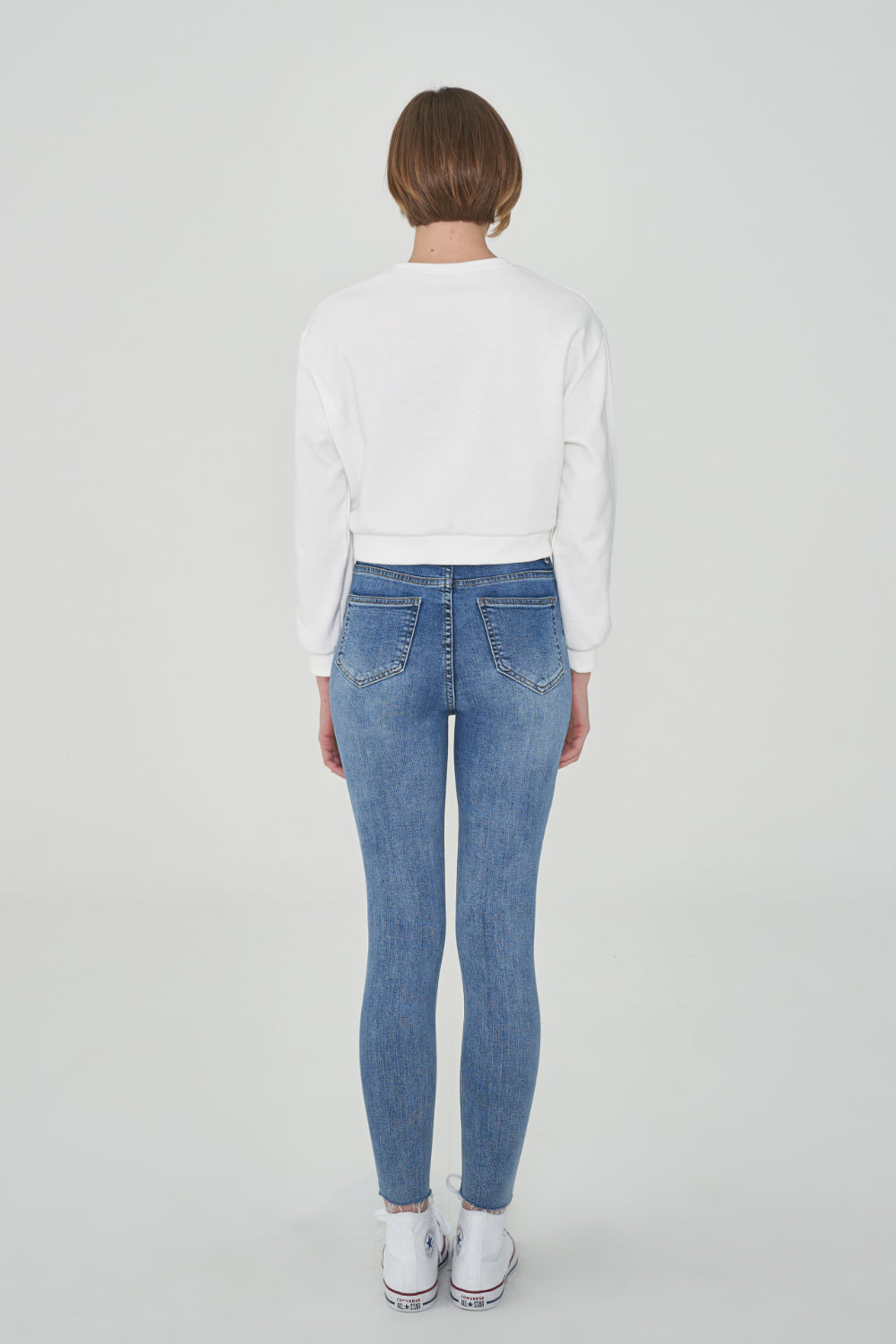 HIGH WAIST LIGHT BLUE SKINNY JEAN [6808]