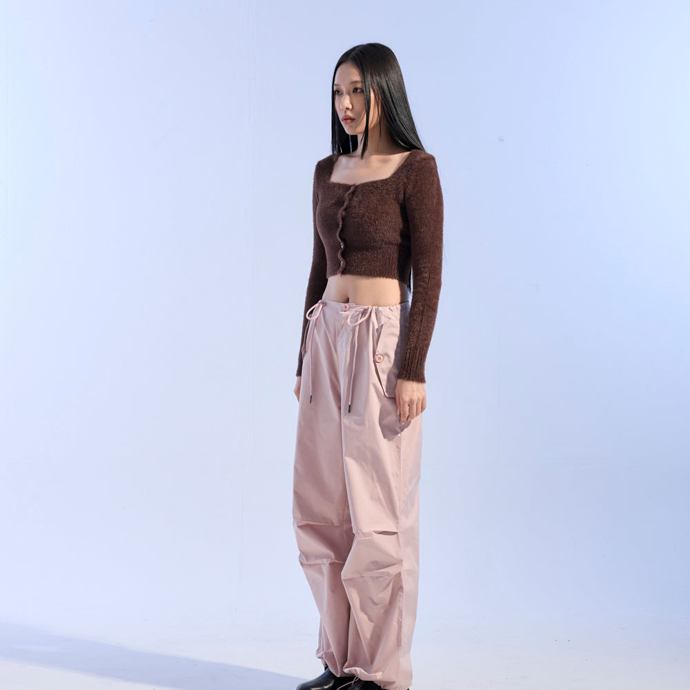 NYLON PARACHUTE TROUSER (PINK)