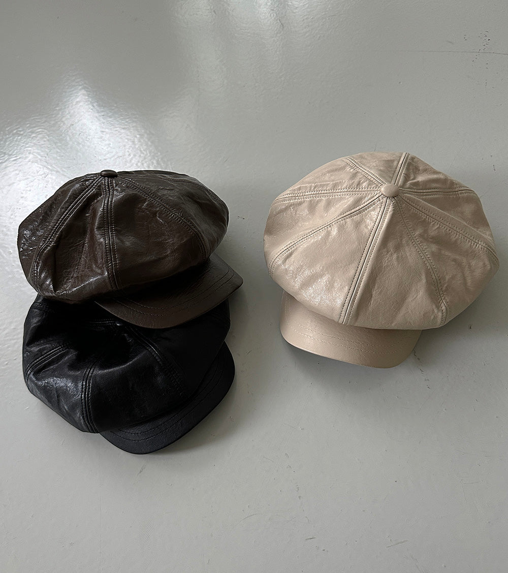 Leather Octagonal Bread Cap