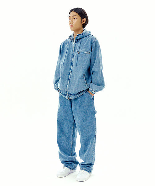 W DENIM HOODIE ZIPUP (L.DENIM)