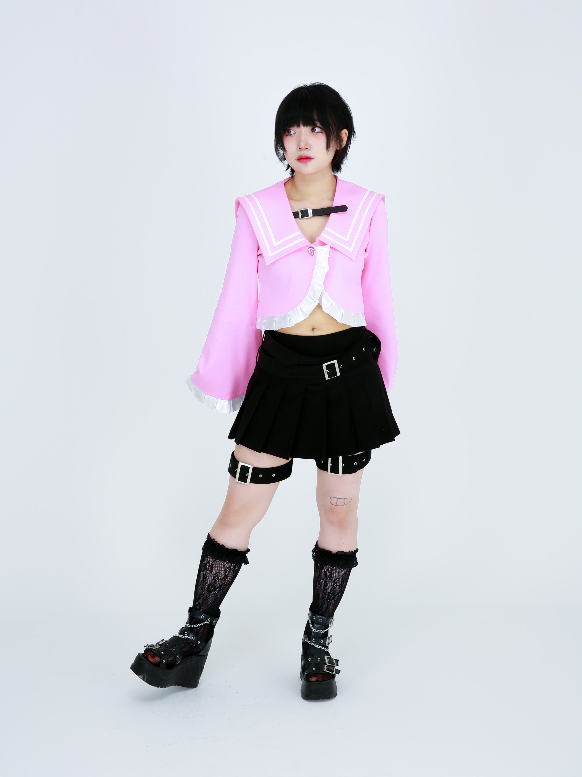 クロップドセーラージャケット / Cropped Sailor Jacket (Pink)