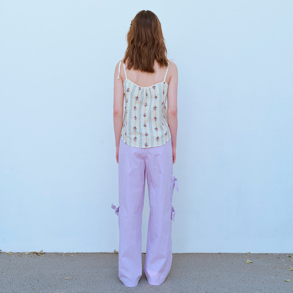  RIBBON POCKET PANTS, LILAC