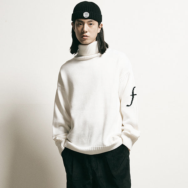 F logo wool turtleneck (Ivory)