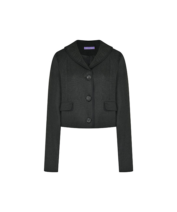 Night Tweed Cropped Jacket ( 2 Colors )