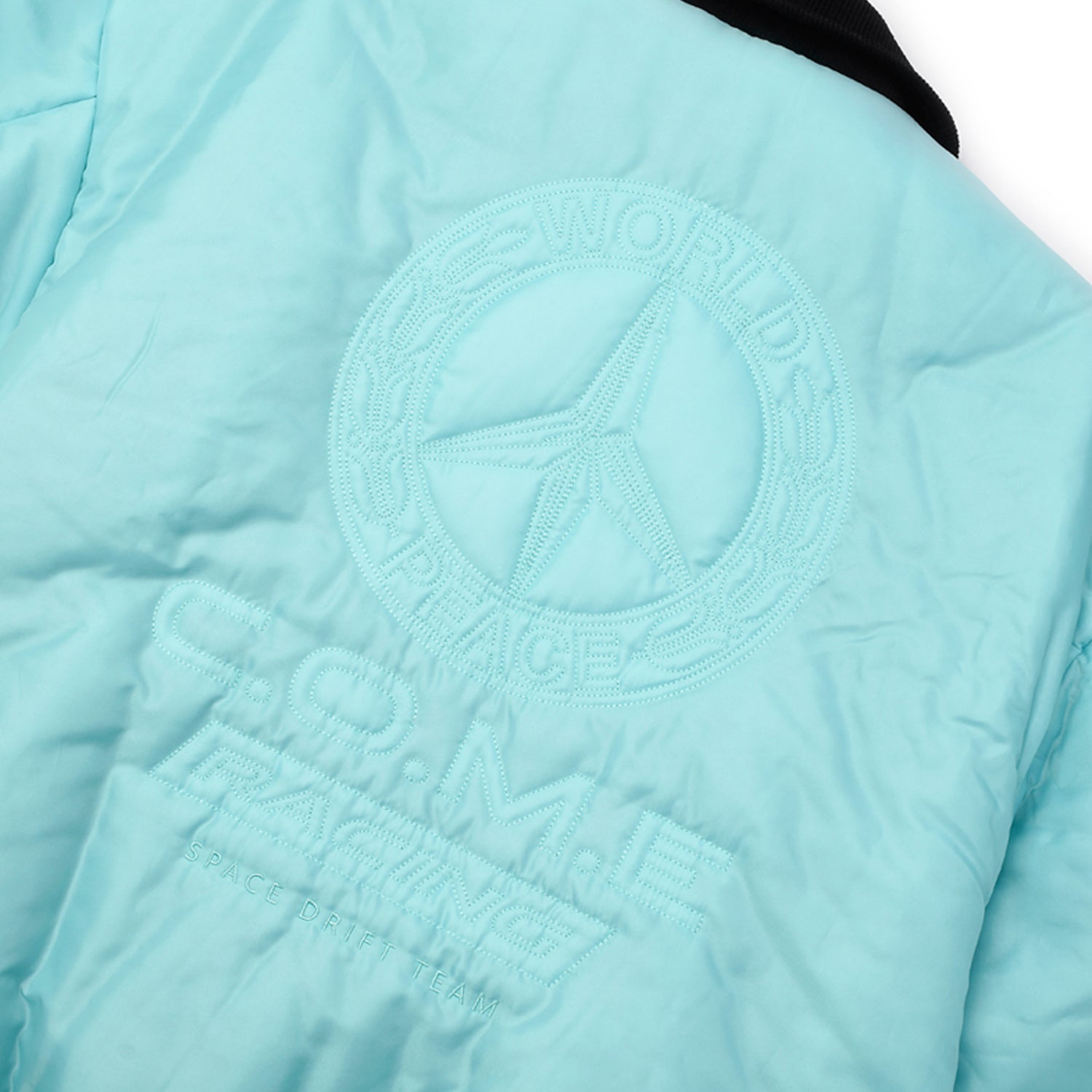 [UNISEX] Reversible "WORLD PEACE" Padded Bomber Jacket (Blue Mint)