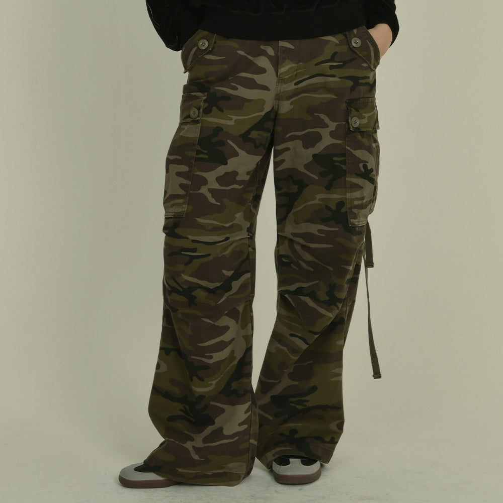 strap cargo pants (camo)