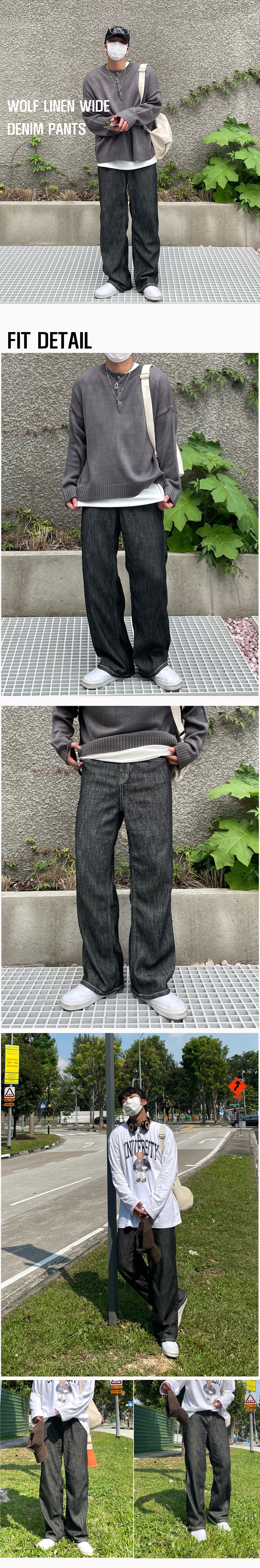 WOLF LINEN DENIM PANTS(XS~L)