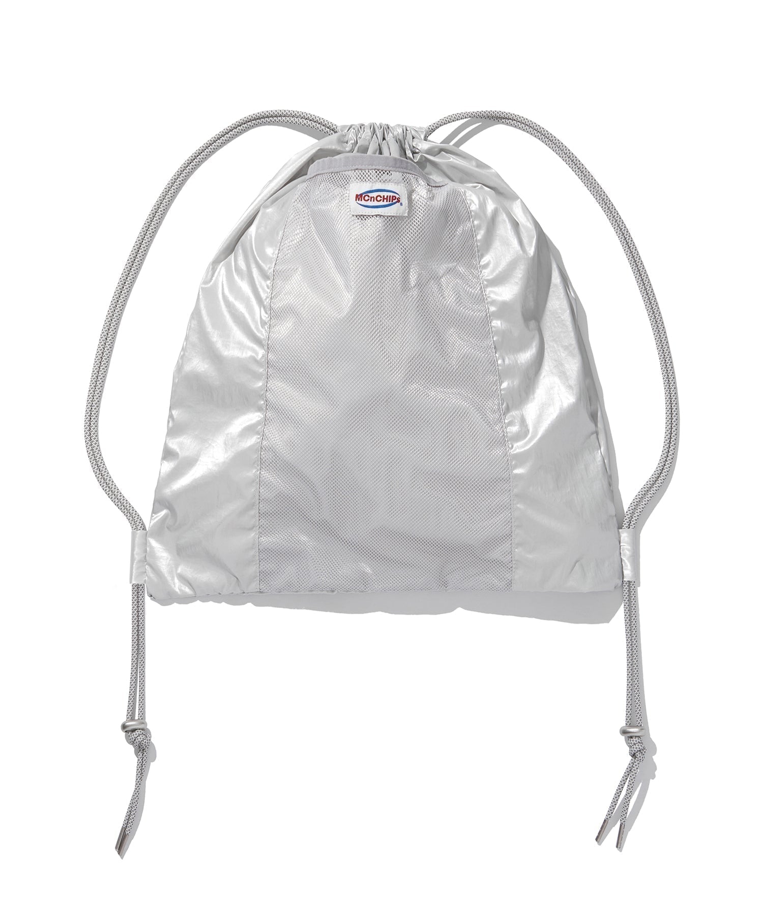 Metal velcro gym sack (silver)