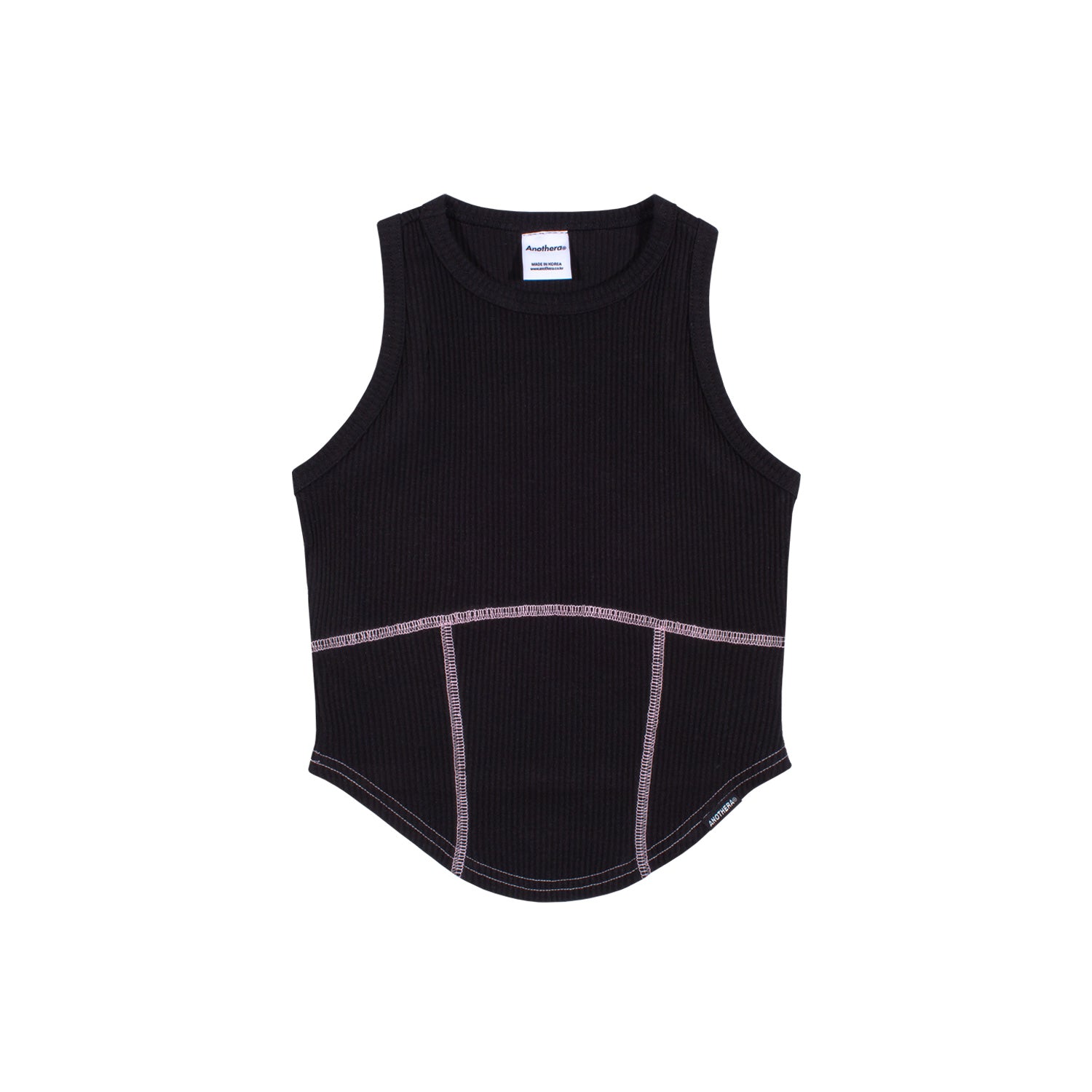 CONTRAST STITCH SLEEVELESS Black