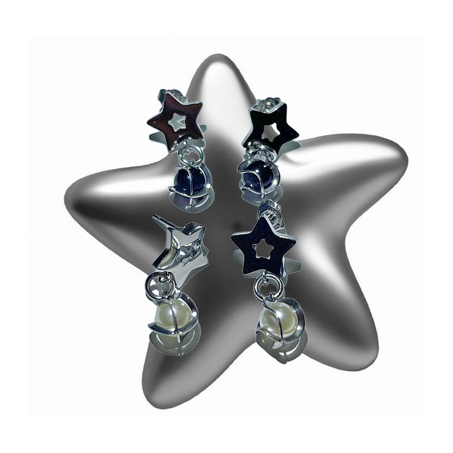 Catseye star earring (2color)