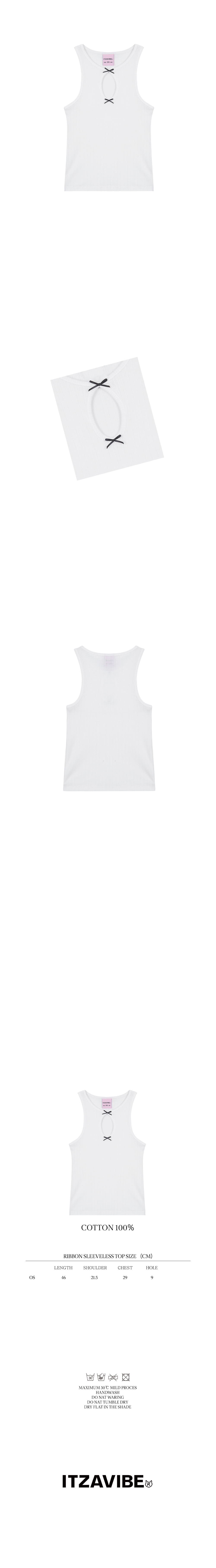 RIBBON SLEEVELESS TOP_WHITE