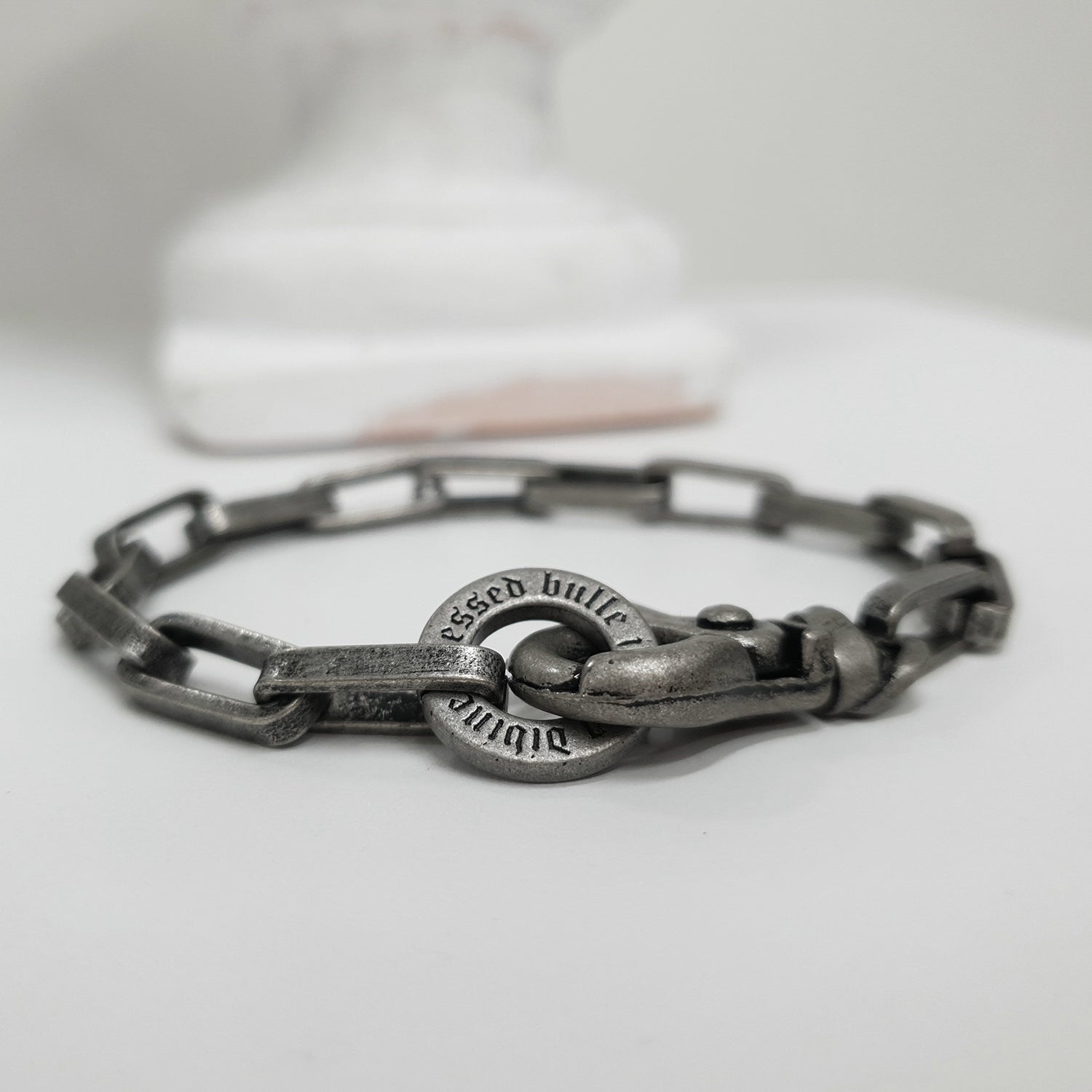 [BLESSEDBULLET]6mm BOX chain bracelet_dark silver