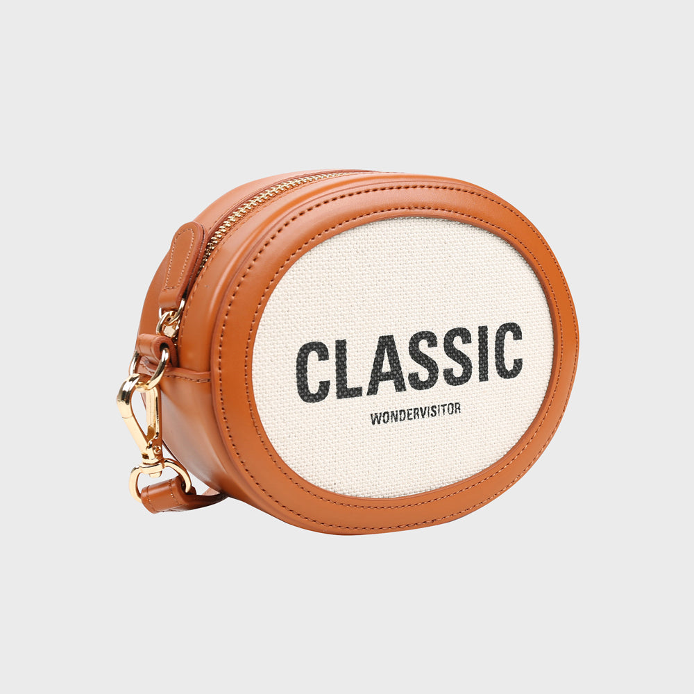 Classic oval mini cross bag [Brown]