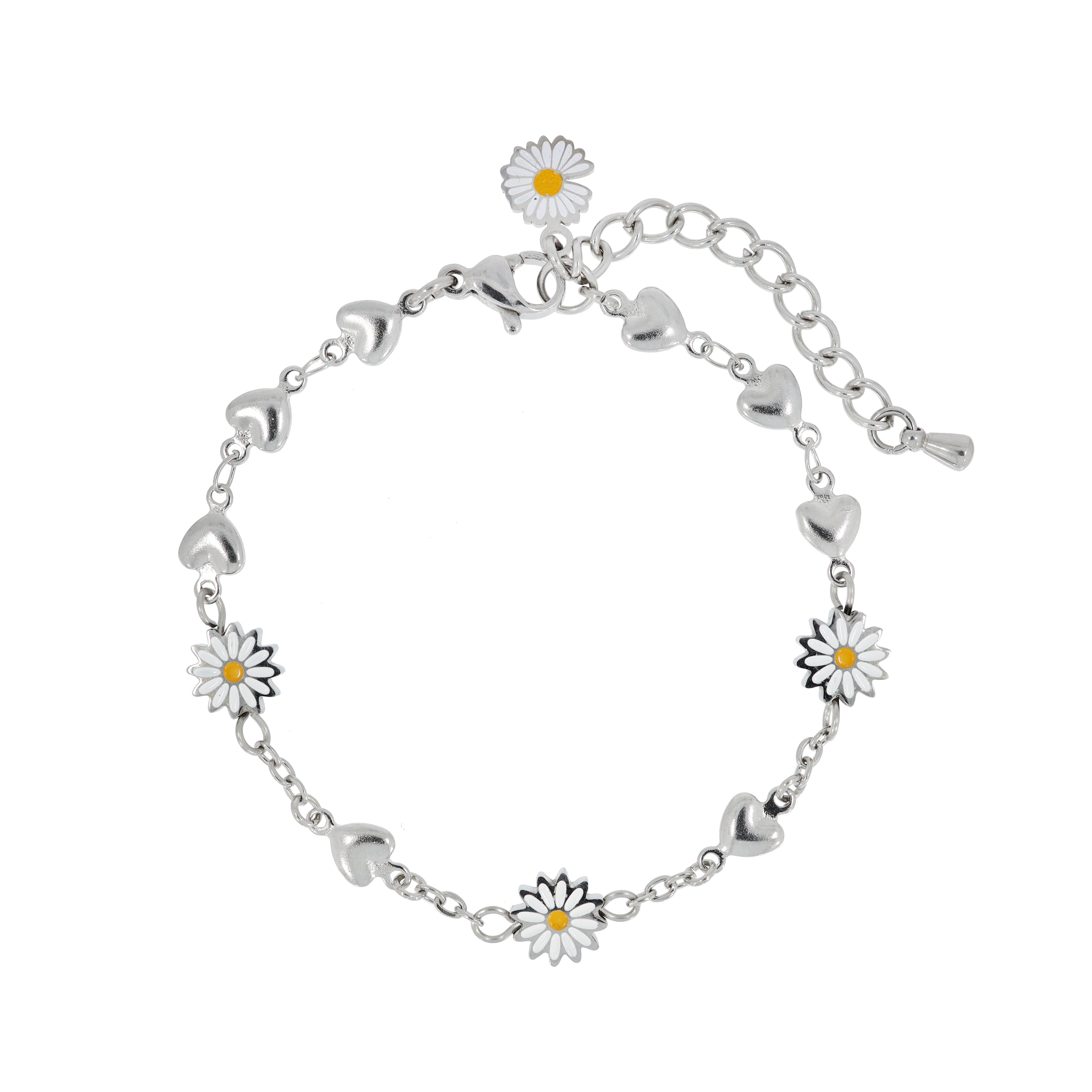 Daisy heart chain bracelet