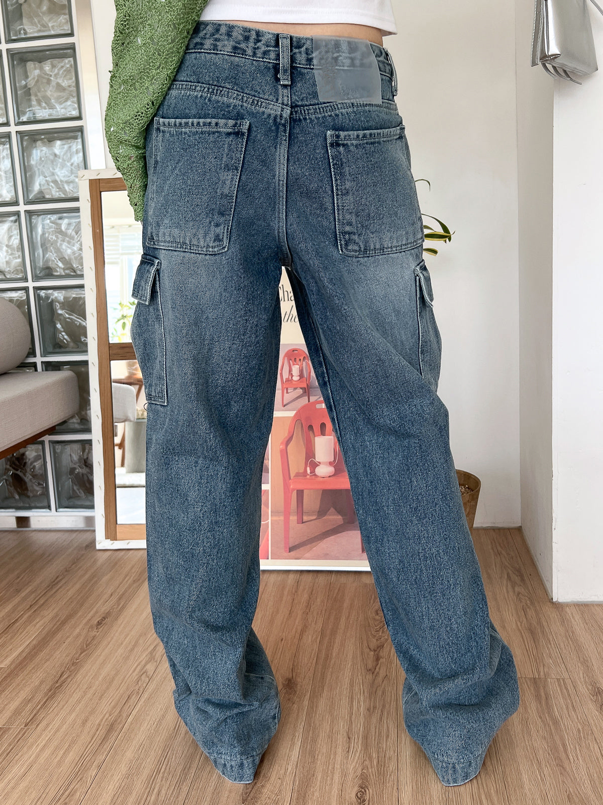 no.1768 cargo denim pants (2color)