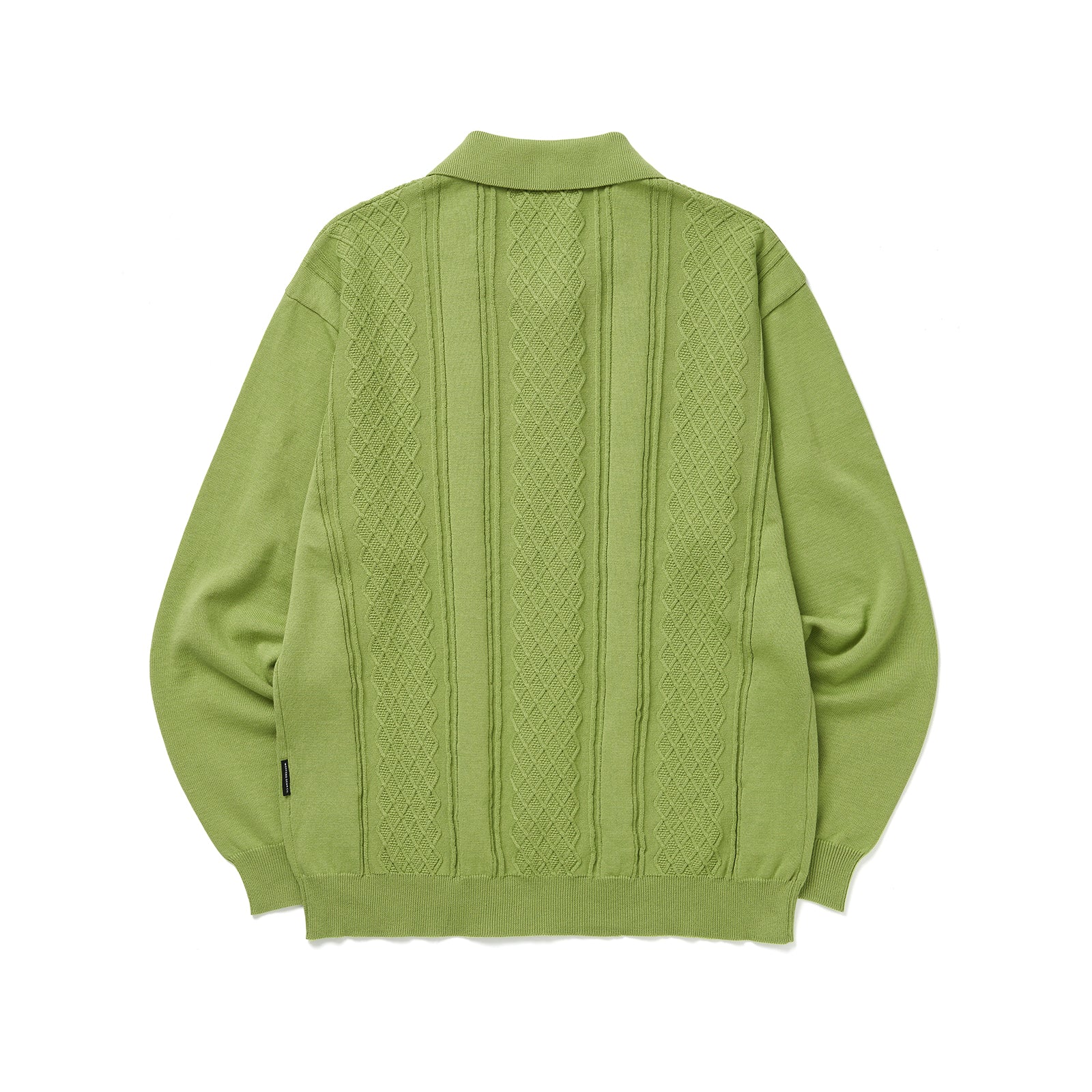 KNITTED DIAMOND POLO SHIRT (GREEN)