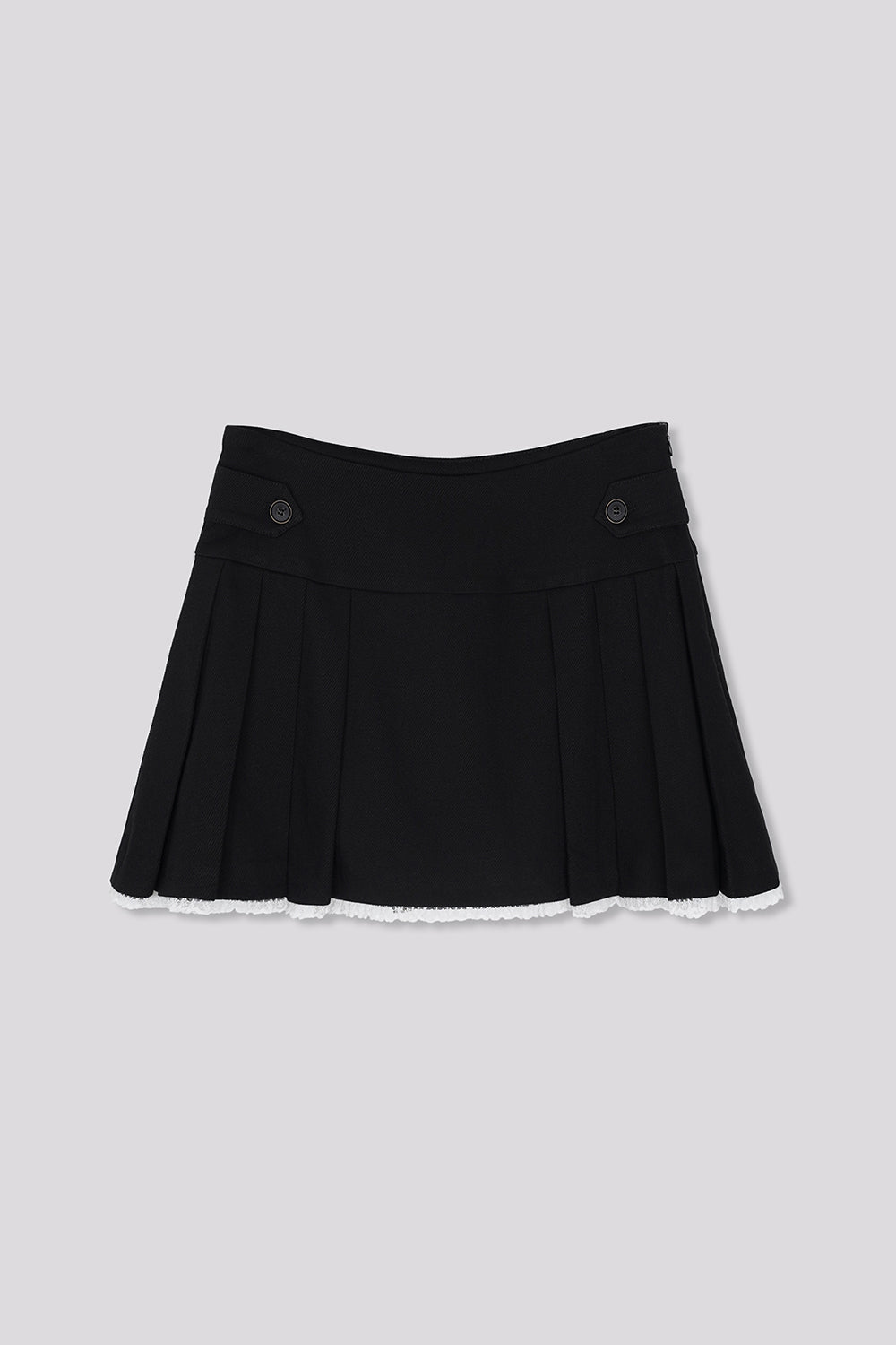 1st reorder [배우 김세정, 최예빈, 엔믹스 지니, 로켓펀치 착용] Lace Pleats Skirt Black