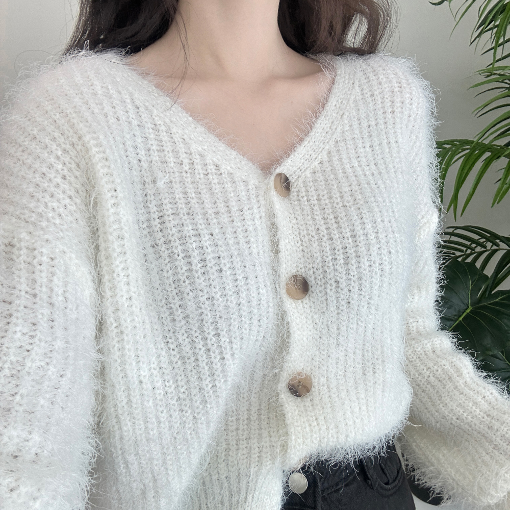 Mohair crop cardigan