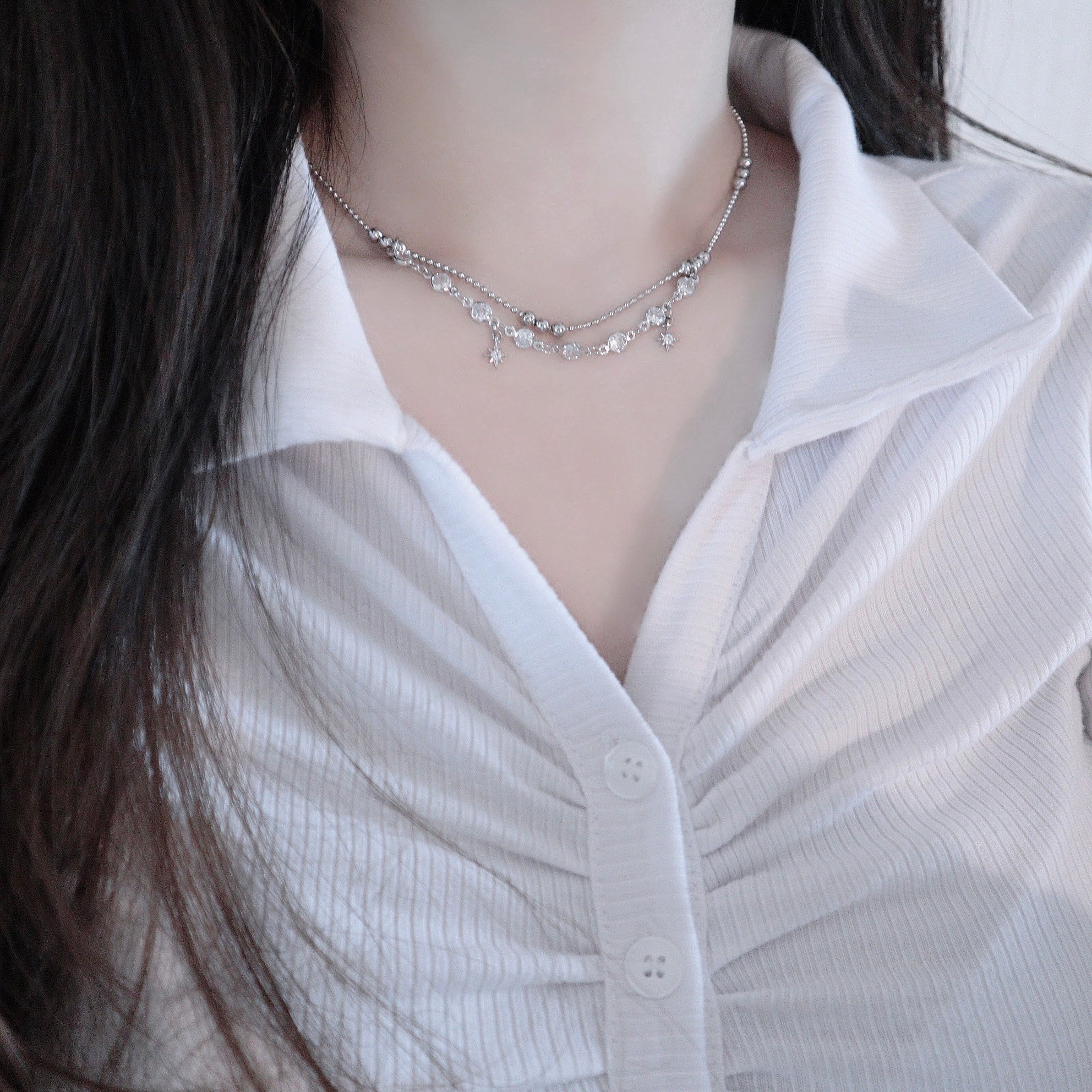 Starlight Cubic Ball Chain Choker