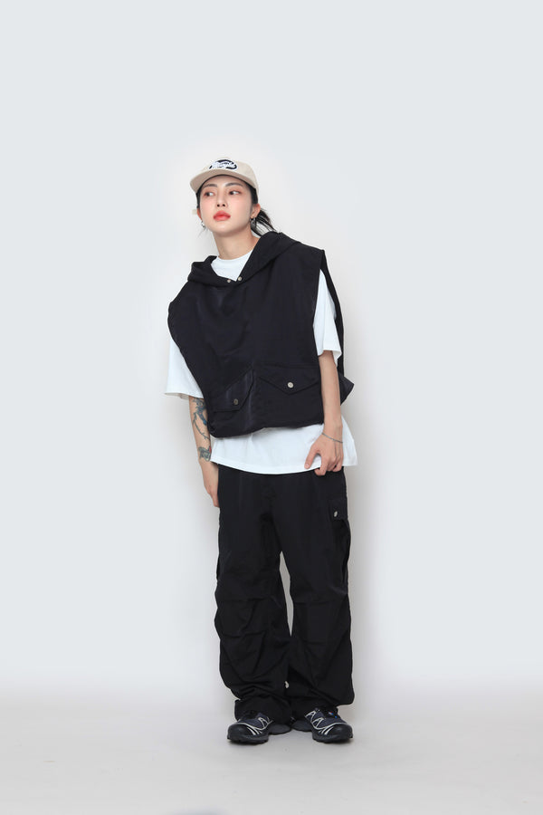 Snap Wide Cargo Pants