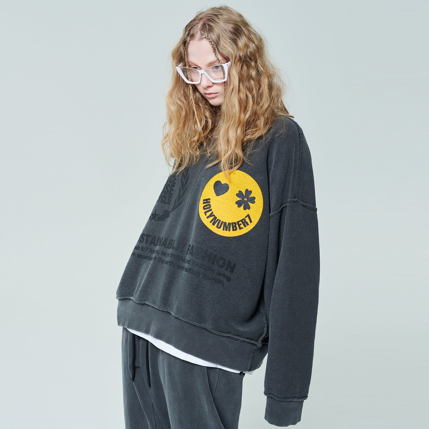 REVERSIBLE PIGMENT ANABADA SWEATSHIRT_CHARCOAL