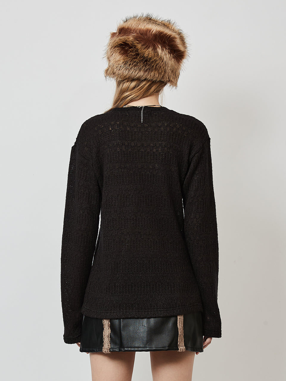 CROSS SYMBOL KNIT TOP_BLACK