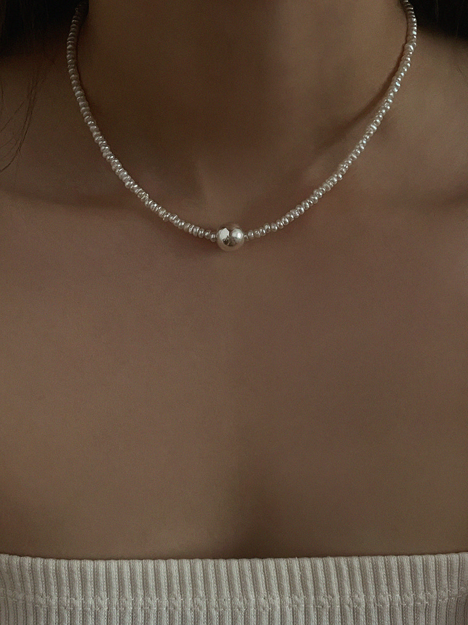 ラブリーデイジーネックレス / white lovely daisy necklace – 60