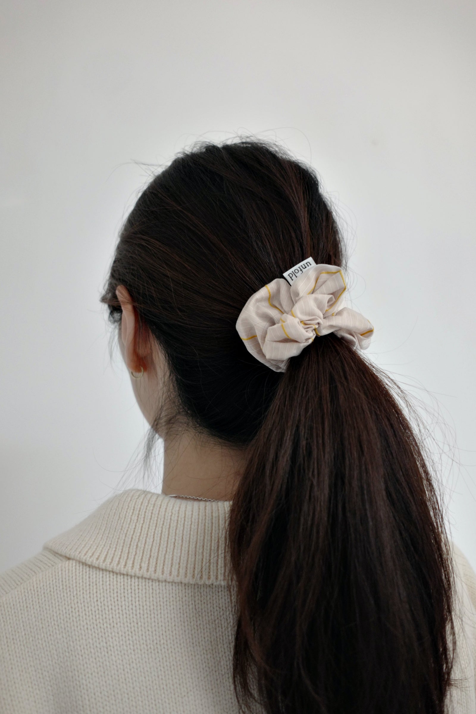 Cotton stripe hair scrunchie 2SET