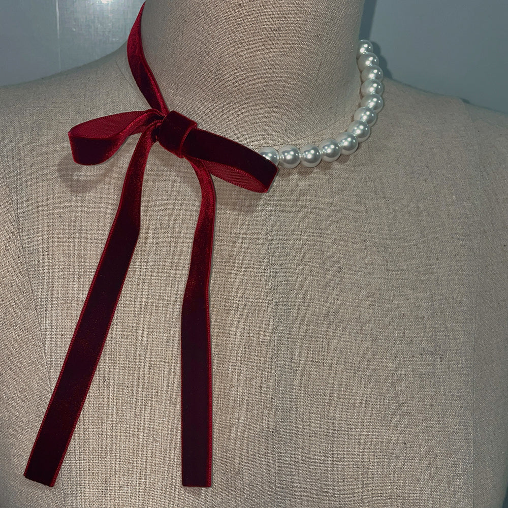 lovely ribbon velvet choker